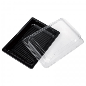 SUSHI BOX IN PET PZ.50 NERO MM. 218X90X50 H. MEDIO                  