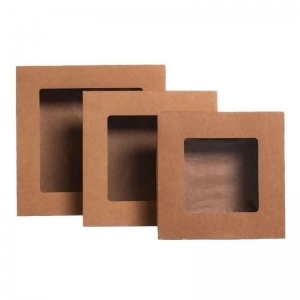 FOODBOX CON COPERCHIO IN CARTONCINO CM.21X21X5 H. AVANA PZ.25       