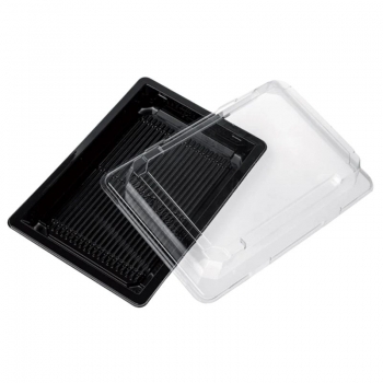 SUSHI BOX IN PET PZ.50 NERO MM. 218X90X50 H. MEDIO                  