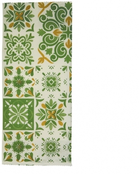 BUSTE PORTAPOSATE BIANCA DECORO MAIOLICA VERDE 50 PZ. + TOV. 2 VELI 